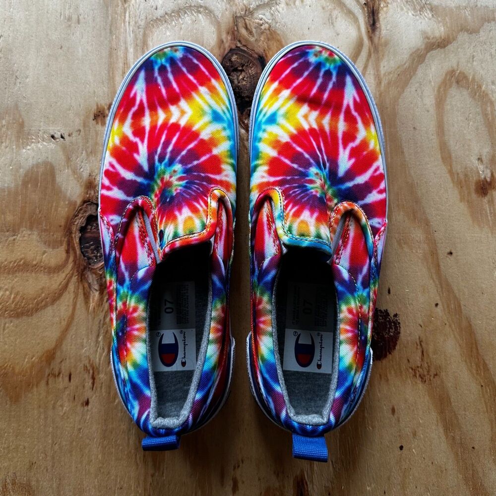 Champion Fringe Plus Tie Dye Slip-On Sneakers - 7Y / Women's 8.5
